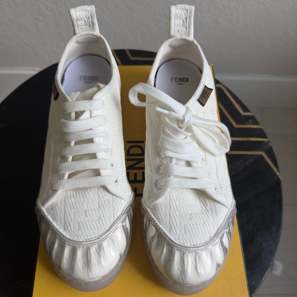 Fendi Monogram Jelly Toe Lace-up Ankle Sneaker